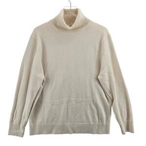 Uniqlo 100% Cashmere Turtleneck Sweater Womens Large Ivory Neutrals Luxury
